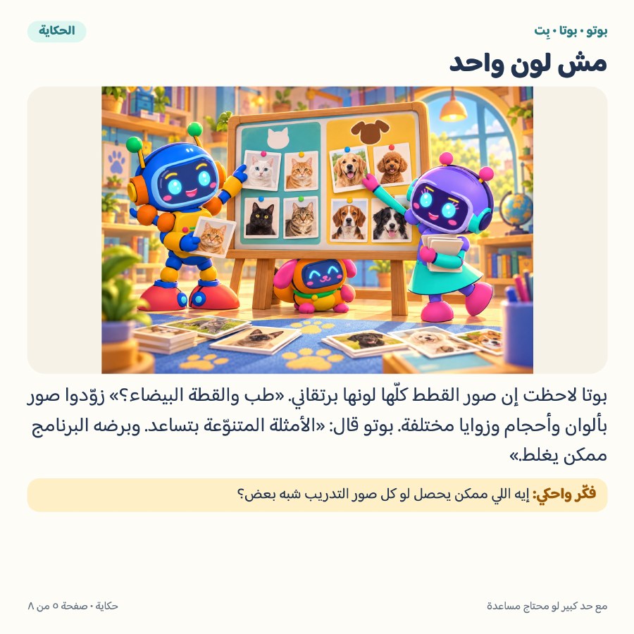 صفحة الأمثلة المتنوعة من قصة قطة ولا كلب؟